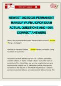 NEWEST 2025&sol;2026 PERMANENT MAKEUP VA PMU DPOR EXAM ACTUAL QUESTIONS AND 100&percnt; CORRECT ANSWERS