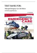 Test Bank For Prehospital Emergency Care 12th Edition&comma; By Joseph Mistovich&period; All Chapters 1-44 Thoroughly Tackled&period;&vert; Latest 2026&period;