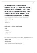 INDIANA PROBATION OFFICER CERTIFICATION EXAM STUDY GUIDE COMPREHENSIVE EXAM QUESTIONS WITH DETAILED VERIFIED AND 100&percnt; ACCURATE ANSWERS BRAND NEW EXAM ALREADY GRADED A&plus; PASS