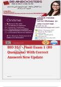 BIO 351 - Final Exam 1 &lpar;80 Questions&rpar; With Correct Answers New Update 