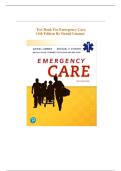 Test Bank for Emergency Care&lbrace; 14th Edition &rcub;by Daniel Limmer&comma; Michael F&period; O'Keefe &vert; All Chapters Included &vert; Elaborated Answers &vert; Updated