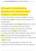 420 exam 1 Comprehensive Questions with Verified Answers Graded A&plus;
