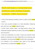RCEA 420 Exam 1 Comprehensive Questions with Verified Answers GradedA&plus; 100&percnt; Guaranteed