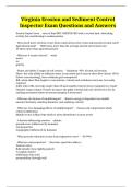 Virginia Erosion and Sediment Control Inspector Exam Questions and Answers