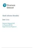Pearson Edexcel GCE In Physics &lpar;8PHO&rpar; Paper 02 Core Physics II  mark scheme june 2025  8PHO&sol;02
