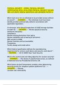 PHYSICAL SECURITY - &lpar;SPED&rpar;&comma; PHYSICAL SECURITY  CERTIFICATION &lpar;PSC&rpar;&comma; DCSA SPED PHYSICAL SECURITY SOLVED  100&percnt; ACCURATE 2025&sol;26 QUESTIONS AND ANSWERS RATED A&plus;