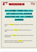 6010 SAFMED TERMS FINAL FULL LIST GUIDE ACTUAL 2025&sol;2026 QUESTIONS AND 100&percnt; CORRECT ANSWERS