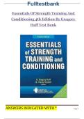Test Bank for Essentials of Strength Training and Conditioning 4th Edition By G&period; Gregory Haff