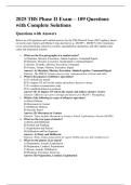 TBS Phase II Exam 2025 &ndash; 109 Questions with Complete Solutions