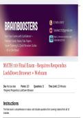 MATH 110 Final Exam - Requires Respondus LockDown Browser &plus; Webcam