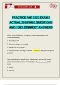 PRACTICE FAD 3220 EXAM 2 ACTUAL 2025&sol;2026 QUESTIONS AND 100&percnt; CORRECT ANSWERS