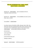 NR-503 Epidemiology Final Exam&colon; Key Questions & Expert Answers for Nursing Students