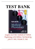 TEST BANK FOR GUYTON AND HALL TEXTBOOK OF MEDICAL PHYSIOLOGY 14TH EDITION BY JOHN E&period; HALL Guyton And Hall Textbook Of Medical Physiology 14th Edition