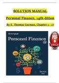 Personal Finance 14th Edition Garman &ndash; Full Solution Manual &lpar;Chapters 1-17&rpar; &ndash; 2025-2026 Updated & Graded A&plus;