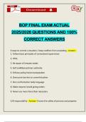 BOP FINAL EXAM ACTUAL 2025&sol;2026 QUESTIONS AND 100&percnt; CORRECT ANSWERS
