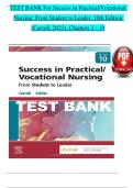 Knecht Success in PracticalVocational Nursing&comma; 8th Edition Test Bank