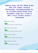 Midterm Exam&colon; NR 546&sol; NR546 &lpar;Latest 2026&sol; 2027 Update&rpar; Advanced Pharmacology&colon; Psychopharmacology for the Psychiatric-Mental Health Nurse Practitioner Guide&vert; Q&sol;A &vert; Grade A&vert; 100&percnt; Correct &lpar;Verified Answers&rpar; -Chamberlain