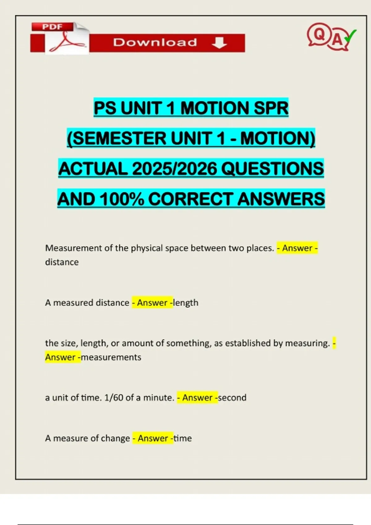 PS UNIT 1 MOTION SPR (SEMESTER UNIT 1 - MOTION) ACTUAL 2025/2026 ...