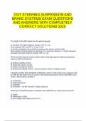  310T Steering Suspension And Brake Systems Exam Questions And Answers With Completely Correct Solutions 2025