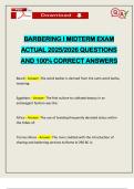 BARBERING I MIDTERM EXAM ACTUAL 2025&sol;2026 QUESTIONS AND 100&percnt; CORRECT ANSWERS