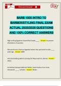 BARB 1000 INTRO TO BARBER&sol;STYLING FINAL EXAM ACTUAL 2025&sol;2026 QUESTIONS AND 100&percnt; CORRECT ANSWERS