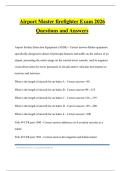 Airport Master firefighter Exam 2026 Questions and Answers
