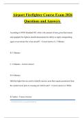 Airport Firefighter Course Exam 2026 Questions and Answers