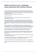HIPAA and Privacy Act Training Package Deal Questions with Correct Answers