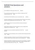 NUR160 Final Questions and answers 