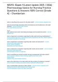 NR293&colon; Exam 1&lpar;Latest Update 2025 &sol; 2026&rpar; Pharmacology basics for Nursing Practice Questions & Answers 100&percnt; Correct &lbrack;Grade A&rsqb; - Chamberlain