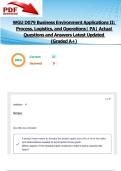 WGU D079 Business Environment Applications II&colon; Process&comma; Logistics&comma; and Operations&vert; PA&vert; Actual Questions and Answers Latest Updated 2025&sol;2026  &lpar;Graded A&plus;&rpar;