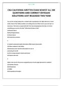 CA CNA WRITTEN EXAM LATEST UPDATE QUESTIONS AND CORRECT DETAILED ANSWERS 