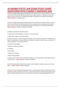 ALABAMA STATE LAW EXAM STUDY GUIDE QUESTIONS WITH CORRECT ANSWERS 2025