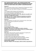 DOT CERTIFICATION EXAM &sol; DOT CERTIFICATION EXAM PREPARATION&sol;DOT CERTIFICATION EXAMPRACTICE ACTUAL EXAM 250 QUESTIONS AND CORRECT ANSWERS&vert;AGRADE