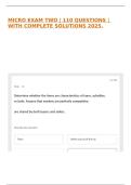 MICRO EXAM TWO &vert; 110 QUESTIONS &vert; WITH COMPLETE SOLUTIONS 2025&period;