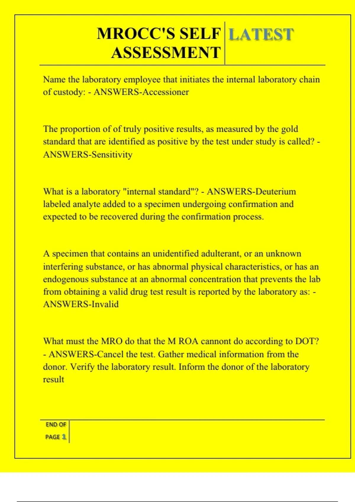 Mrocc MROCC'S SELF ASSESSMENT QUESTIONS AND ANSWERS 2025 - MROCC\\\'S - Stuvia US