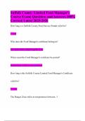 Suffolk County Limited Food Manager's Course Exam&vert; Questions and Answers 100&percnt; Correct&vert; Latest 2025-2026