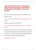 UHC Events Basics Exam &vert; Actual Questions with 100&percnt; Correct Solutions &vert; Latest Updated 2025&sol;2026 &vert; Guaranteed Success