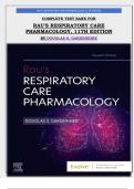 COMPLETE TEST BANK FOR RAU'S RESPIRATORY CARE PHARMACOLOGY, 11TH EDITION BY DOUGLAS S. GARDENHIRE