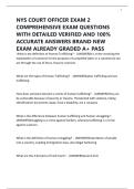 NYS COURT OFFICER EXAM 2 COMPREHENSIVE EXAM QUESTIONS WITH DETAILED VERIFIED AND 100&percnt; ACCURATE ANSWERS BRAND NEW EXAM ALREADY GRADED A&plus; PASS