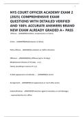 NYS COURT OFFICER ACADEMY EXAM 2 &lpar;2025&rpar; COMPREHENSIVE EXAM QUESTIONS WITH DETAILED VERIFIED AND 100&percnt; ACCURATE ANSWERS BRAND NEW EXAM ALREADY GRADED A&plus; PASS