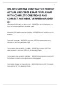 ON-SITE SEWAGE CONTRACTOR NEWEST ACTUAL 2025&sol;2026 EXAM FINAL EXAM WITH COMPLETE QUESTIONS AND CORRECT ANSWERS&period; VERIFIED&sol;GRADED A&plus;