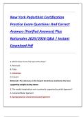 New York Pedorthist Certification  Practice Exam Questions And Correct  Answers &lpar;Verified Answers&rpar; Plus  Rationales 2025&vert;2026 Q&A &vert; Instant  Download Pdf