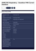 GNRS 555&colon; Respiratory - Questions With Correct Solutions
