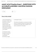 AAMC MCAT Practice Exam 1 &comma; QUESTIONS WITH ACCURATE ANSWERS &vert; MULTIPLE CHOICES &vert;20252026&excl;&excl;