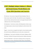 CSET Multiple Subject Subtest 1&colon; History and Social Science World History Set Exam 2026 Questions and Answers