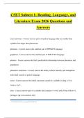 CSET Subtest 1&colon; Reading&comma; Language&comma; and Literature Exam 2026 Questions and Answers