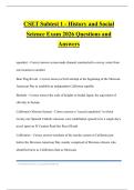 CSET Subtest 1 - History and Social Science Exam 2026 Questions and Answers