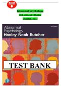 Abnormal Psychology 18th Edition Test Bank &ndash; Hooley &ndash; Chapter Questions & Answers