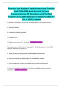 Pearson Vue National Health Insurance Practice Test 2025-2026 Most Recent Version Comprehensive 50 Questions and Verified Answers Accurate Solutions Already Graded A&plus; Get it 100&percnt; Correct